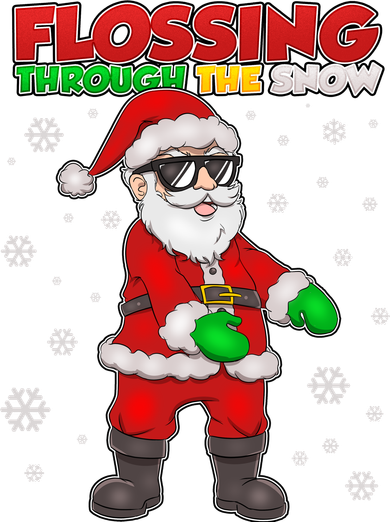 Flossing Through The Snow Santa Button