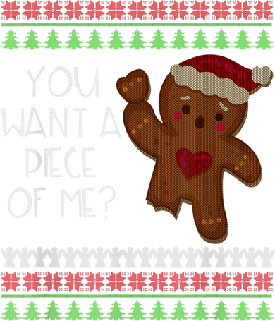 Funny Ugly Christmas Gingerbread Man You Want A Piece Of Me Kids Hoodie