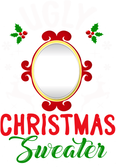 Funny Ugly Christmas Sweater With Mirror Beanie