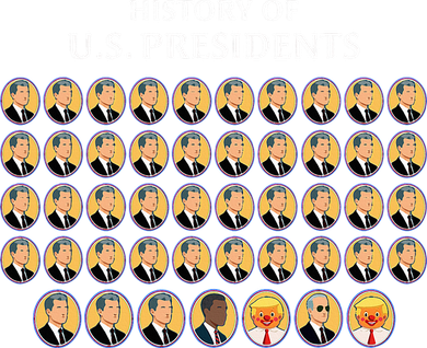 Funny Us Presidents History 1 T0 47 Trump Clown Caricature Women's Long Sleeve Shirt