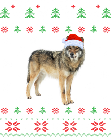 Funny Ugly Sweater Xmas Animals Christmas Wolf Lover Gift Coaster
