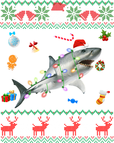 Funny Ugly Xmas Sweater Animals Lights Christmas Shark Meaningful Gift Women's Sweatshirt