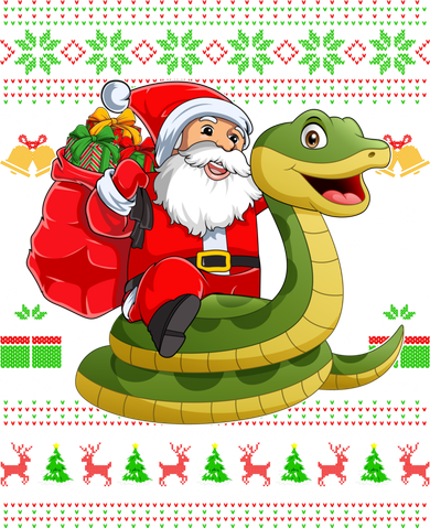 Funny Ugly Xmas Santa Riding Snake Christmas Gift Women's Long Sleeve Shirt