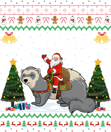 Ferret Ugly Xmas Gift Santa Riding Ferret Christmas Gift Tank Top