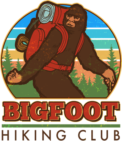 Funny Vintage Bigfoot Hiking Club Golf Towel