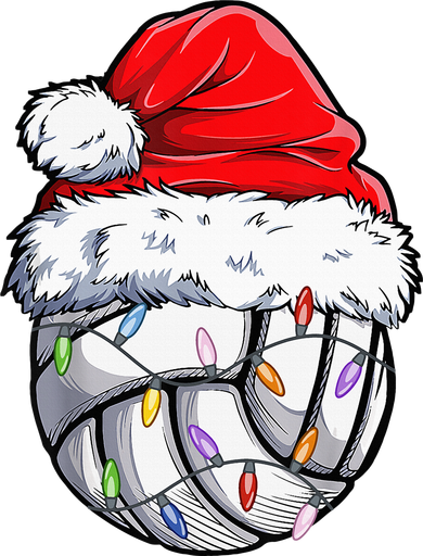 Funny Volleyball Christmas Santa Hat Gift Kids T-Shirt