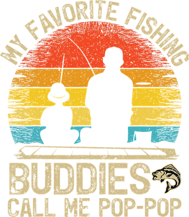 Funny Vintage My Favorite Fishing Buddies Call Me Pop Pop 11oz C Handle Ceramic Mug