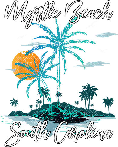 Family Vacation Retro Sunset South Carolina Myrtle Beach Doggie Tank