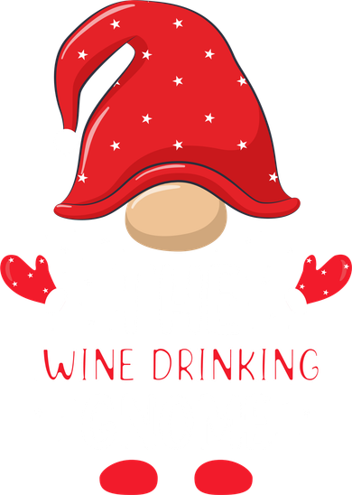 Funny Wine Drinking Gnome Funny Matching Family Christmas Gnome Wine Lover Gift Women's Long Sleeve Shirt