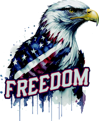 Freedom Watercolor Eagle With American Flag Toddler Hoodie