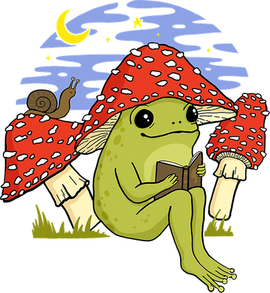 Frog With Mushroom Hat Cottagecore Goblincore Book Lover Pajama Set