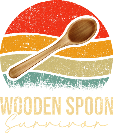Funny Wooden Spoon Survivor Meme Vintage Retro Button