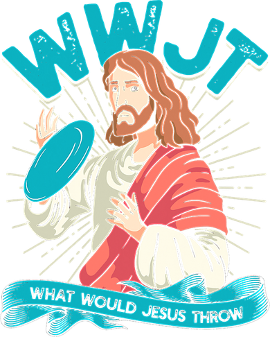 Funny WWJT What Would Jesus Throw Frisbee Disc Golf Sport 11oz C Handle Ceramic Mug