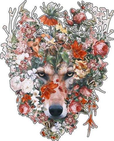 Flower Wolf Wilderness Floral Doggie Tank