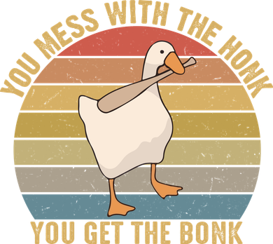 Funny You Mess With The Honk You Get The Bonk Funny Retro Vintage Goose Kids Long Sleeve Shirt