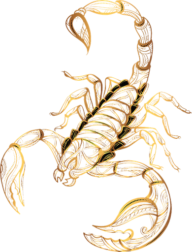 Gold Art Animal Scorpion Long Sleeve Shirt
