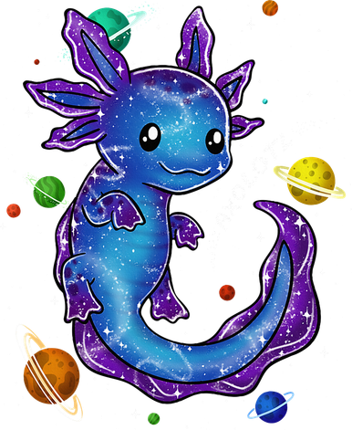 Galaxy Axolotl Funny Goth Space purple blue Japan Women's Hoodie