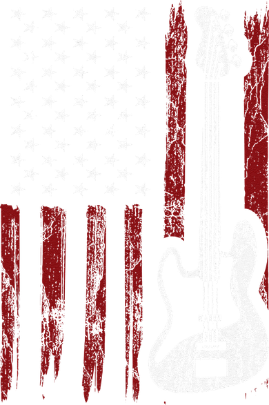 Guitar American US Flag Music Player Electric Guitarist Ornament