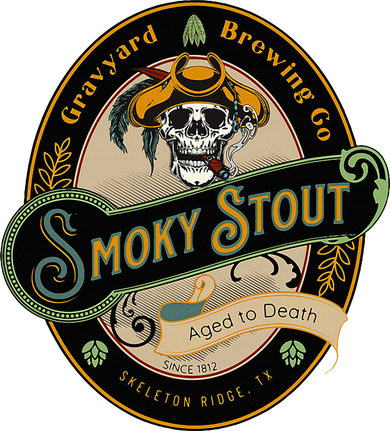 Graveyard Brewery Craft Beer Label Skeleton With Cigar Women's Hoodie
