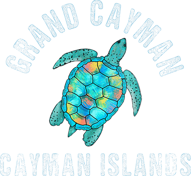 Grand Cayman Beach Design Sea Turtle Illustration Gift Button