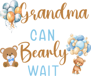 Grandma Can Bearly Wait Gender Neutral Baby Shower Matching Tote Bag