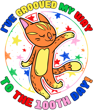 Groovy Cat 100th Day of School Women's Dry Zone Grid Polo
