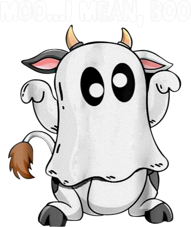Ghost Cow Moo I Mean Boo Funny Halloween Cow Boo Meaningful Gift Button