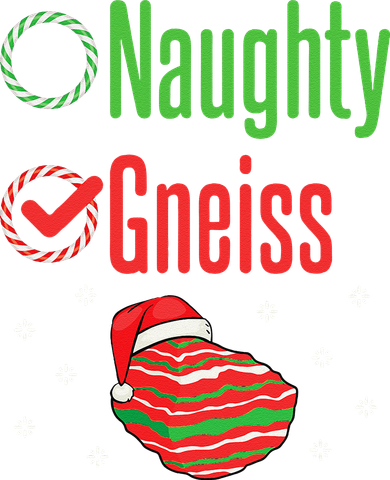 Geology Christmas Naughty Gneiss Rock Collector Kids T-Shirt