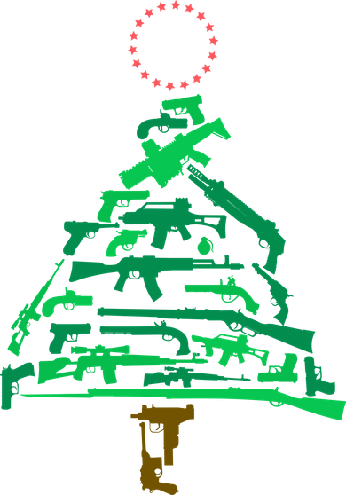 Gun Christmas Tree Coaster