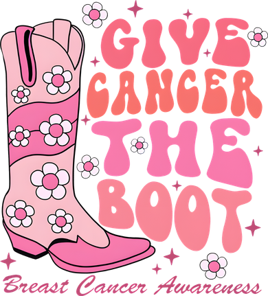 Give Cancer The Boot Breast Cancer Awareness Cowgirl Western Beanie