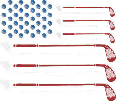 Golf Clubs USA Flag Red White And Blue Kids T-Shirt