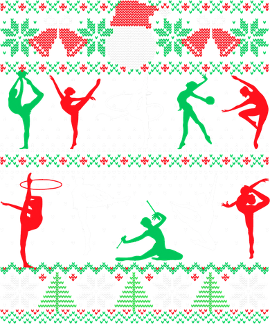 Gymnastics Christmas Ugly Sweater Funny Xmas  Girls Toddler T-Shirt