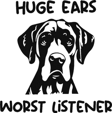 Great Dane Dog Huge Ears Worst Listener Kids T-Shirt