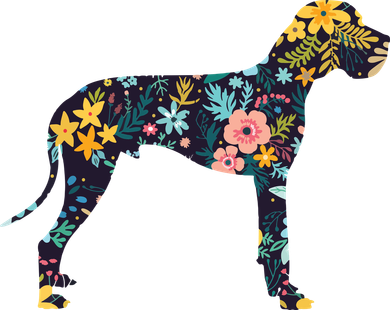 Great Dane Floral Dog Silhouette Womens Graphic Women's Sweatshirt