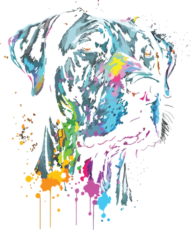 Great Dane Face Splash Art Portrait For Dog Owners Bucket Hat