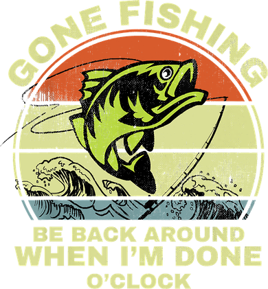 GONE FISHING, BE BACK AROUND WHEN I'M DONE O'CLOCK Women's Dry Zone Grid Polo