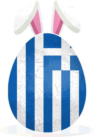 Greece Flag Egg Bunny Ears Greek Easter Sunday Gift Coaster