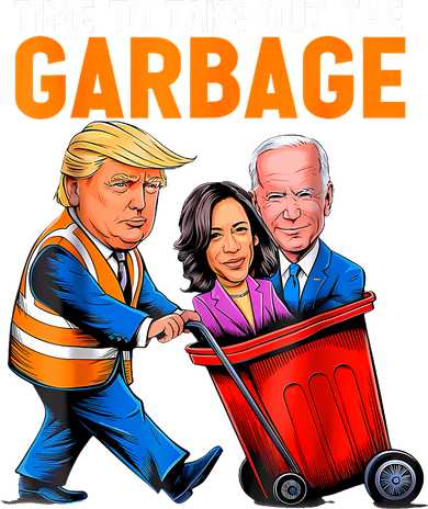 Garbage For Trump 2024 Funny Time To Take Out Garbage Biden Ceramic Ornament