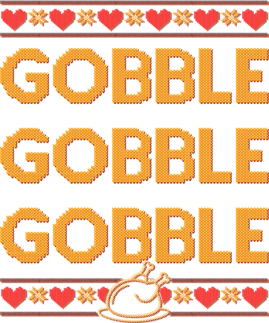 Thanksgiving Gobble X3 Ugly Sweater Kids Hoodie