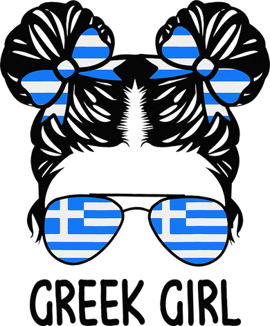 Greek Girl Messy Hair Greece Pride Patriotic Toddler Long Sleeve