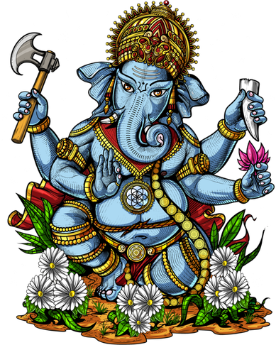 Ganesha Hindu God Elephant Spiritual Yoga Meditation Hippie Gift Mousepad