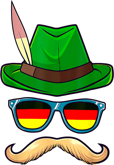 German Hat Mustache Costume Bavarian Oktoberfest Beer Octorber Festival Hat