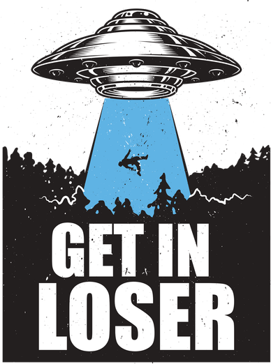 Get In Loser Alien UFO Kids Sweatshirt
