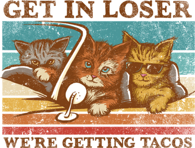 Get In Loser We're Getting Tacos Cats Kids T-Shirt