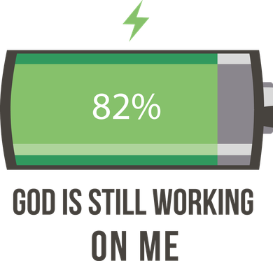God Is Still Working On Me Battery Loading Ceramic Ornament
