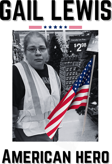 Gail Lewis Gail Lewis We Salute You The End American Hero Button