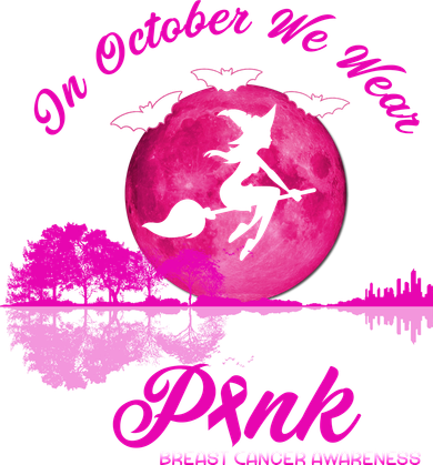 Guitar Lake In October We Wear Pink Breast Cancer Halloween Women's Hoodie
