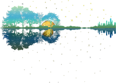 Guitar Lake Reflections Night Sky And Moon Guitar Music Doggie Tank