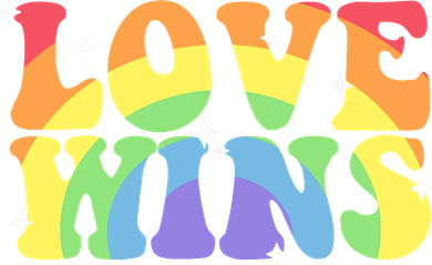 Groovy Love Wins Rainbow Pride Flag Colors LGBT Queer Ally Tumbler