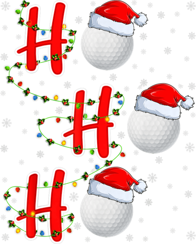 Golf Lighting Xmas Santa Ho Ho Ho Golf Christmas Kids T-Shirt